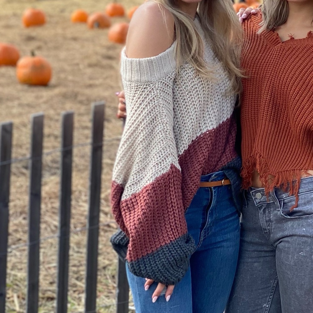 Striped oversized Slouchy sweater